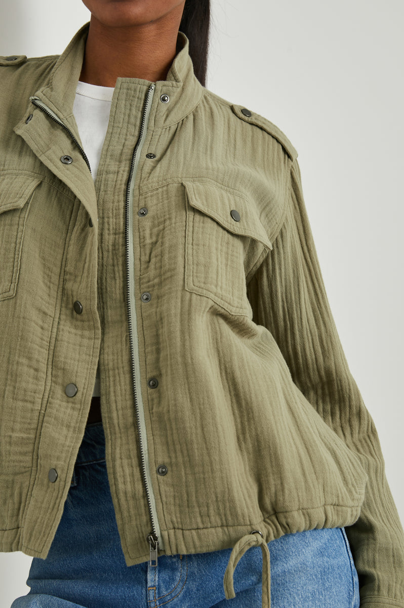 RAILS Sage Green Collins Military Inspired Jacket Transitional Snap offers Up Cargo M