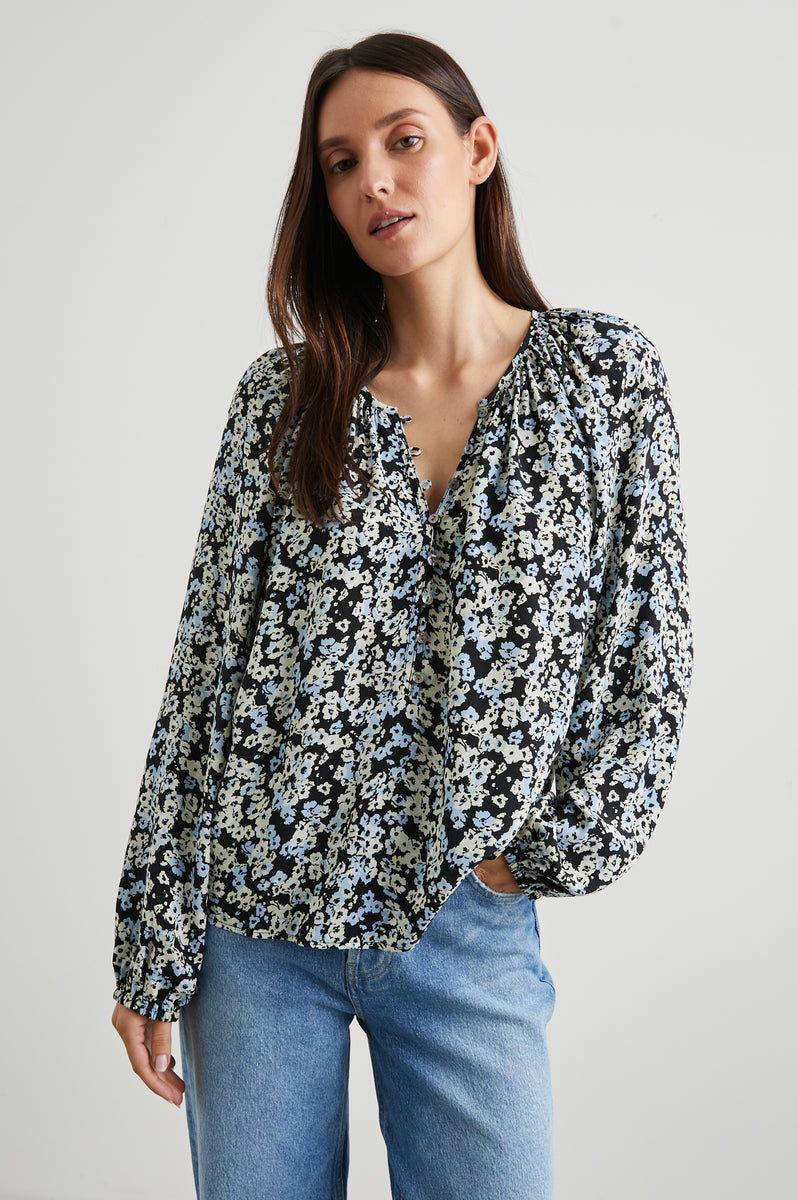 FREE PEOPLE Cool Meadow Midnight Combo Blouse shops