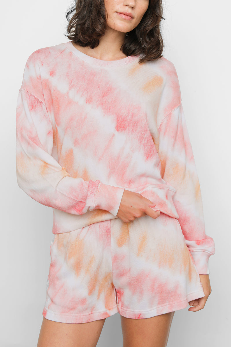 Tie dye short 2024 and sweatshirt set