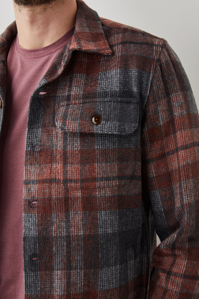 VIGGO SHIRT JACKET - CRIMSON SHADOW PLAID – Rails