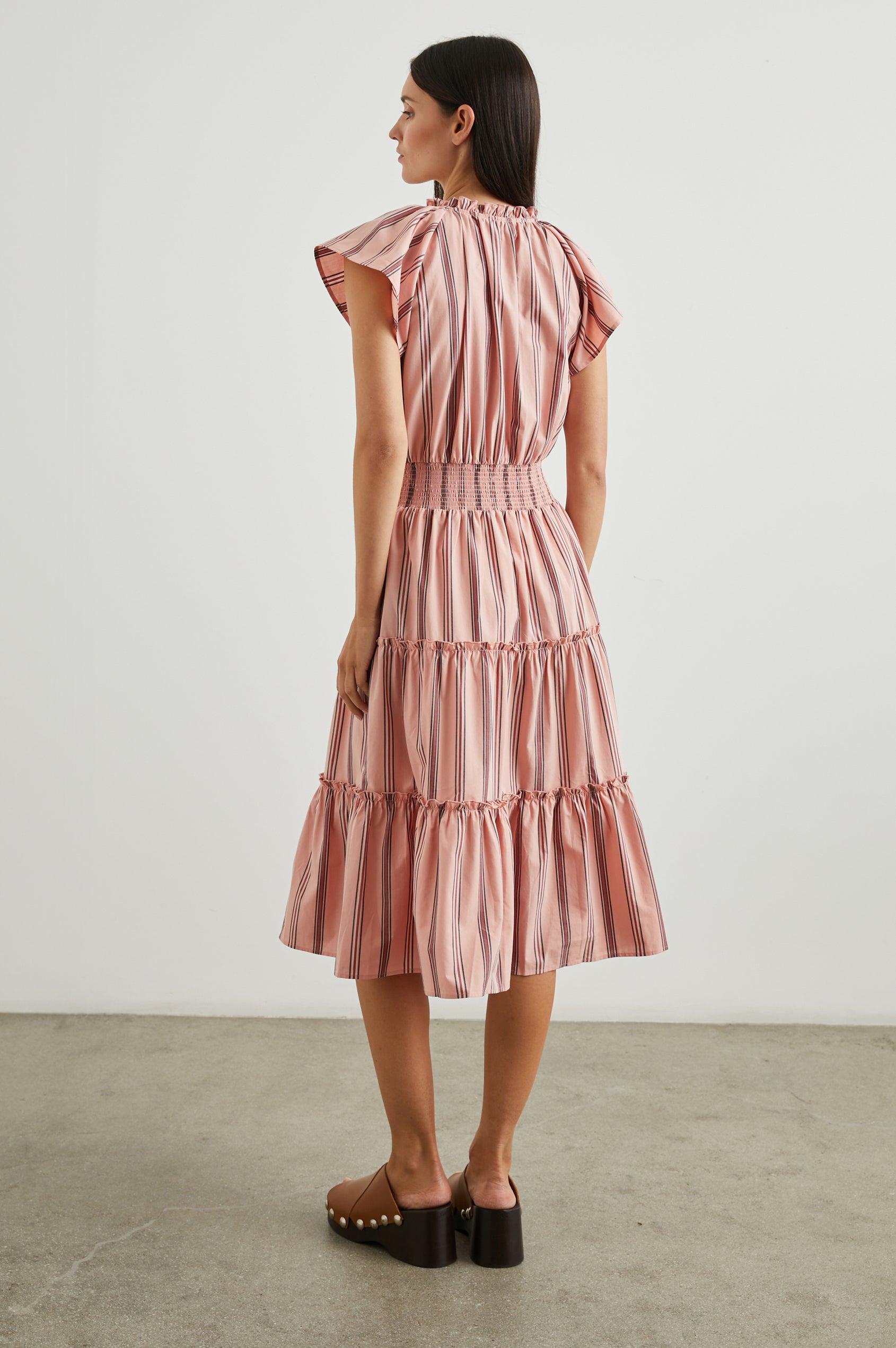 AMELLIA DRESS CORAL NAVY STRIPE Rails