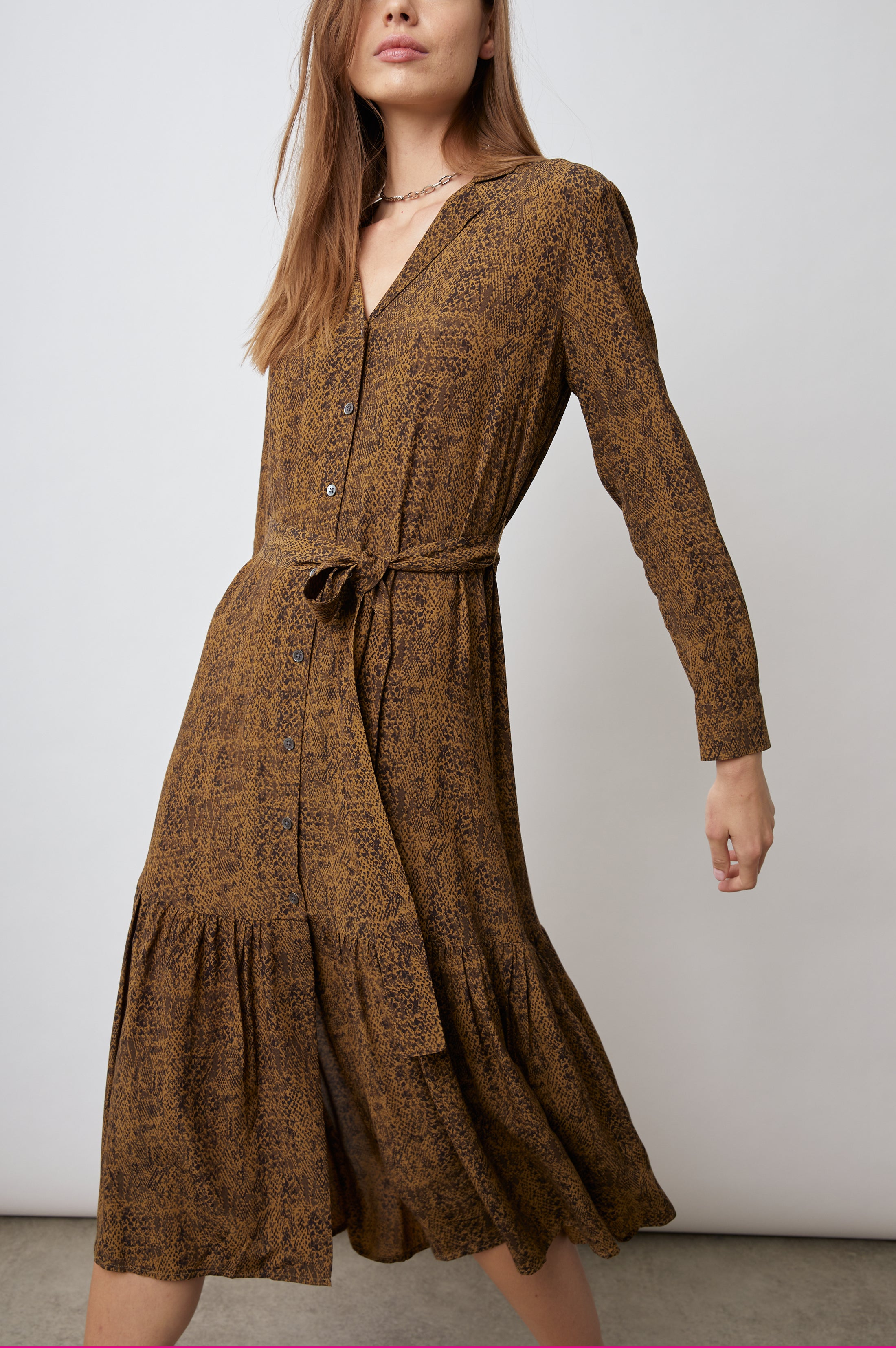 BEATRICE DRESS SEPIA PYTHON Rails