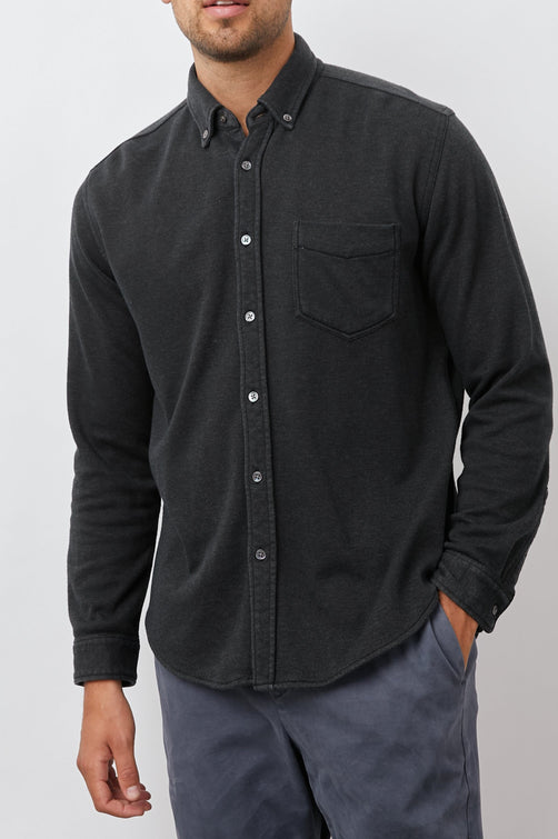 BERKELEY SHIRT WASHED BLACK - FRONT BODY