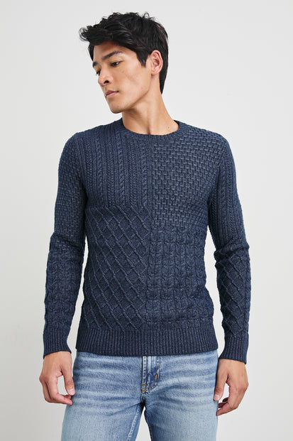 BIARRITZ SWEATER - MULTI WEAVE INDIGO