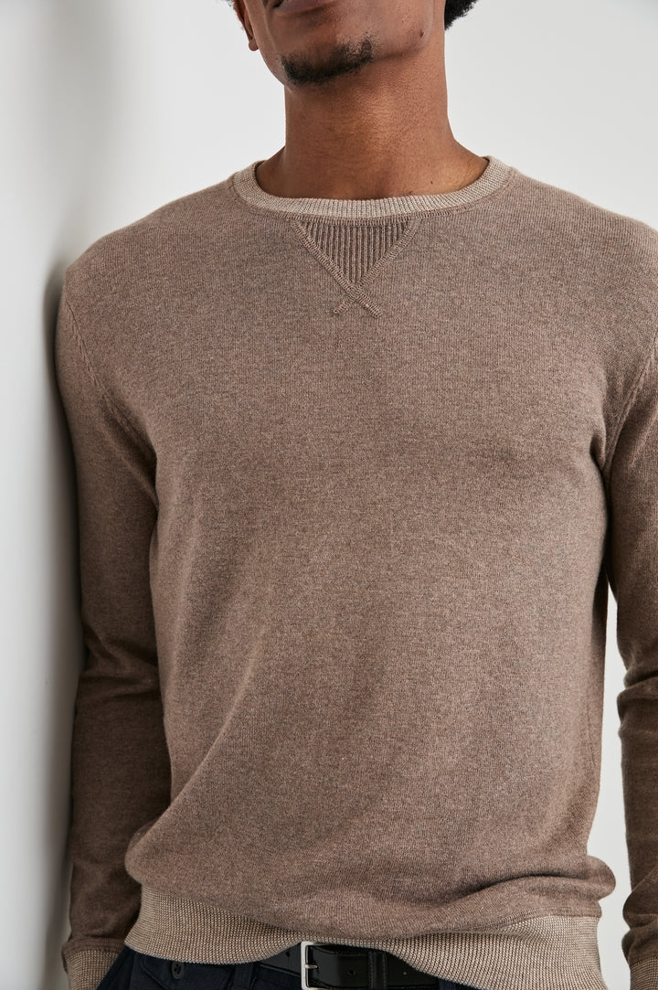 BURNS SWEATER - MOCHA HEATHER - DETAILS