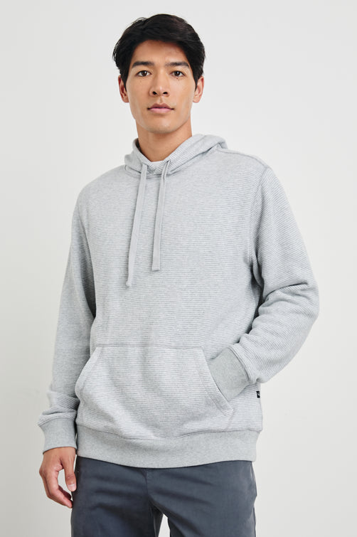 CALVIN HOODIE - HEATHER CREAM STRIPE - FRONT BODY