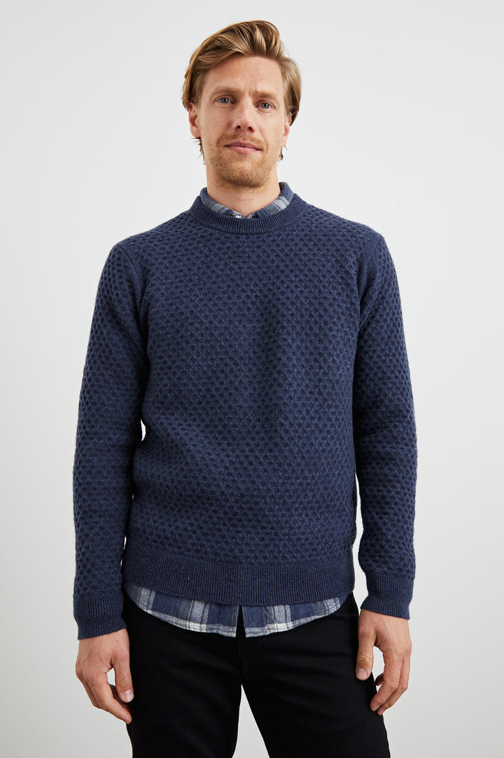 CARRICK SWEATER - NAVY HEATHER