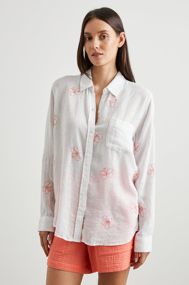 CHARLI SHIRT - HIBISCUS EMBROIDERY – Rails