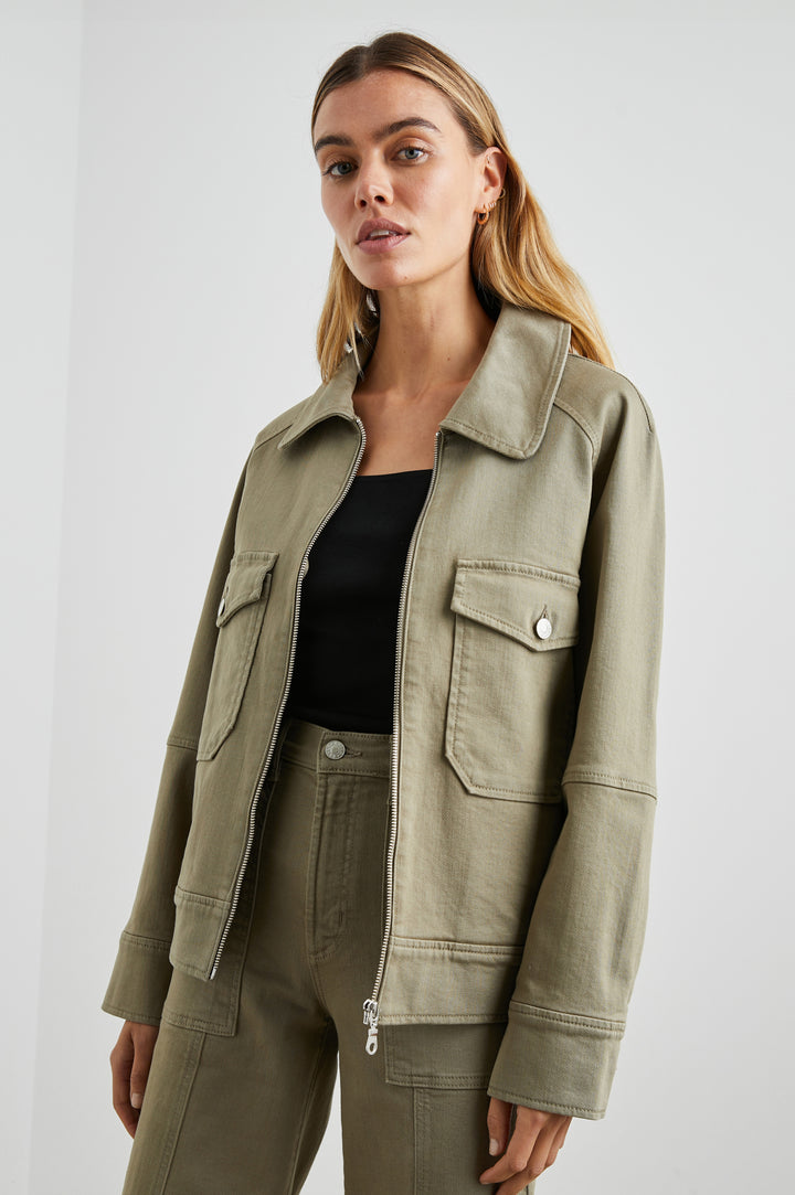 CHEYENNE JACKET - WASHED OLIVE - FRONT BODY