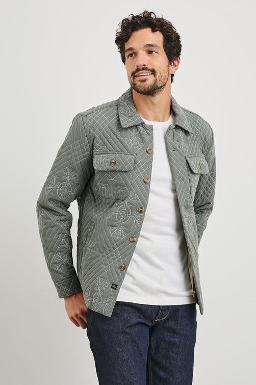 CLAUDE SHIRT JACKET - BASIL ECRU QUILT