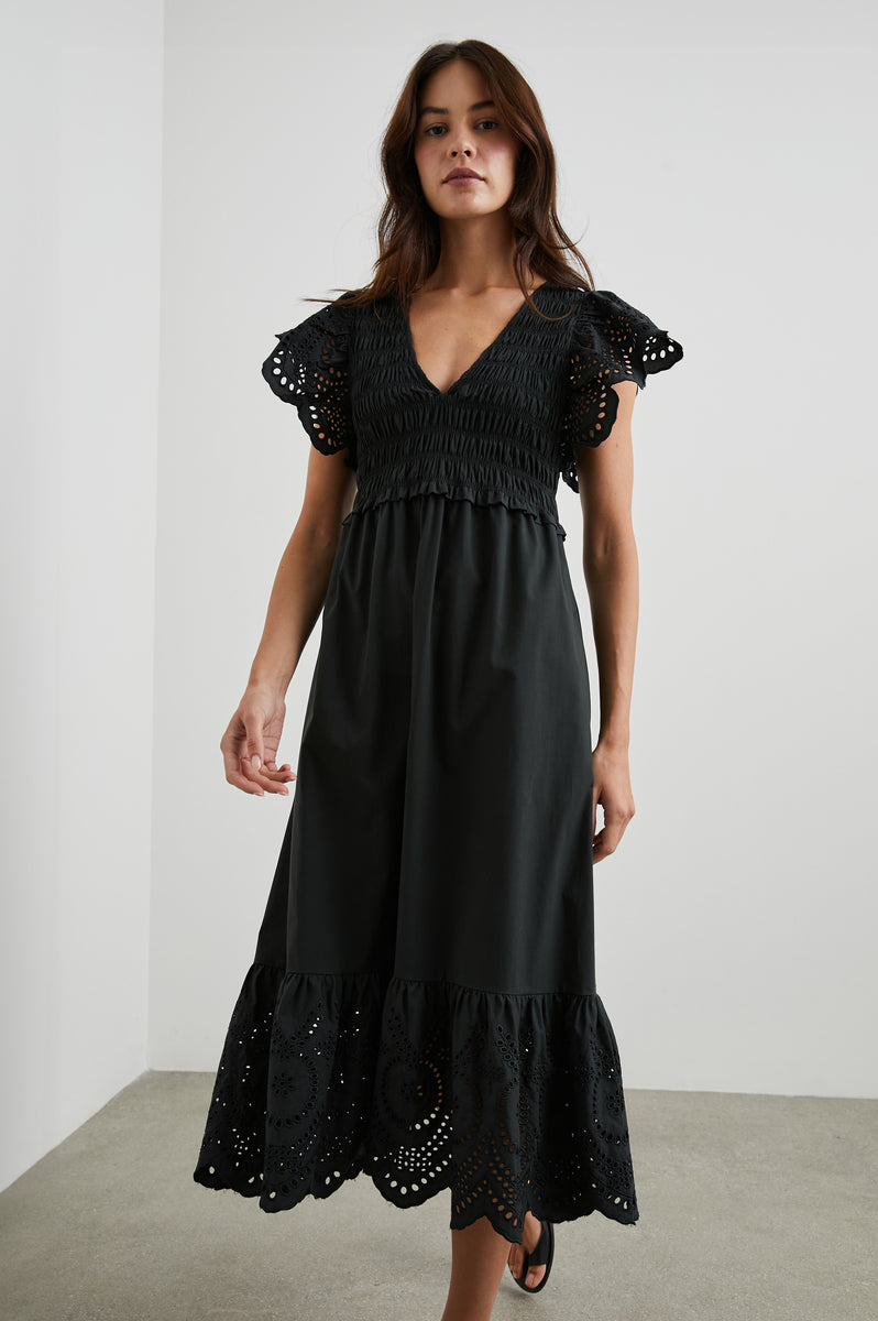 CLEMENTINE DRESS - BLACK EYELET – Rails