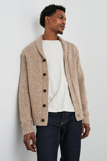 CORDEN CARDIGAN - OATMEAL SPECKLE - FRONT BODY