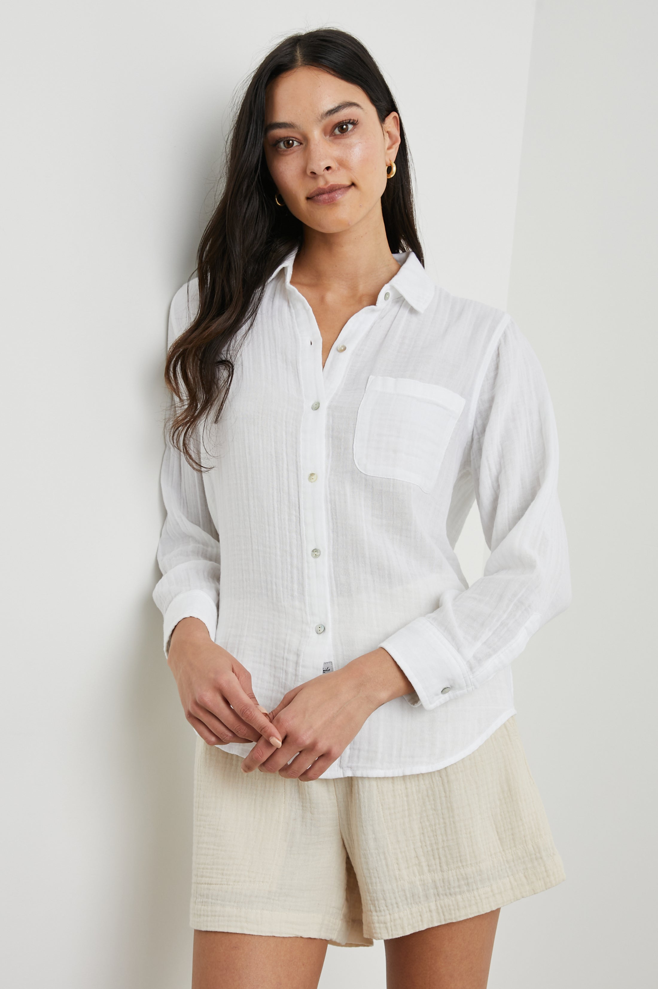 Rails Ellis 2024 Button Down Organic Cotton Papaya XL