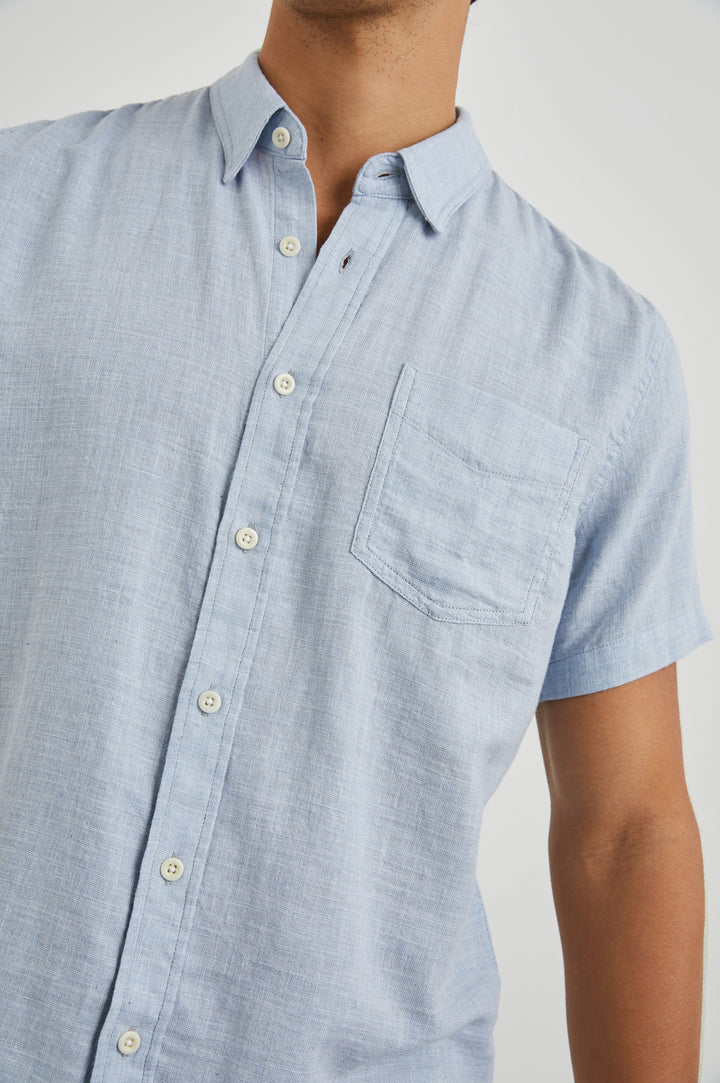 FAIRFAX SHIRT - BLUE MELANGE - DETAILS