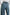 Getty Pintuck Wide Leg Denim Pants with a Vertical Center Front and Back Leg Seam, Belt Loops, Two Front Pockets and Two Back Patch Pockets in Authentic Blue Colorway - Back View Featured on Model