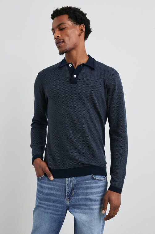 GREENWICH SWEATER - NAVY BROQUADE