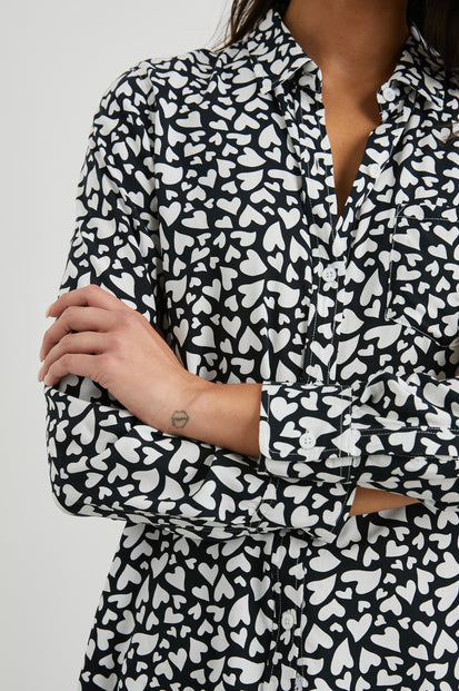 ivory tiger print lounge shirt