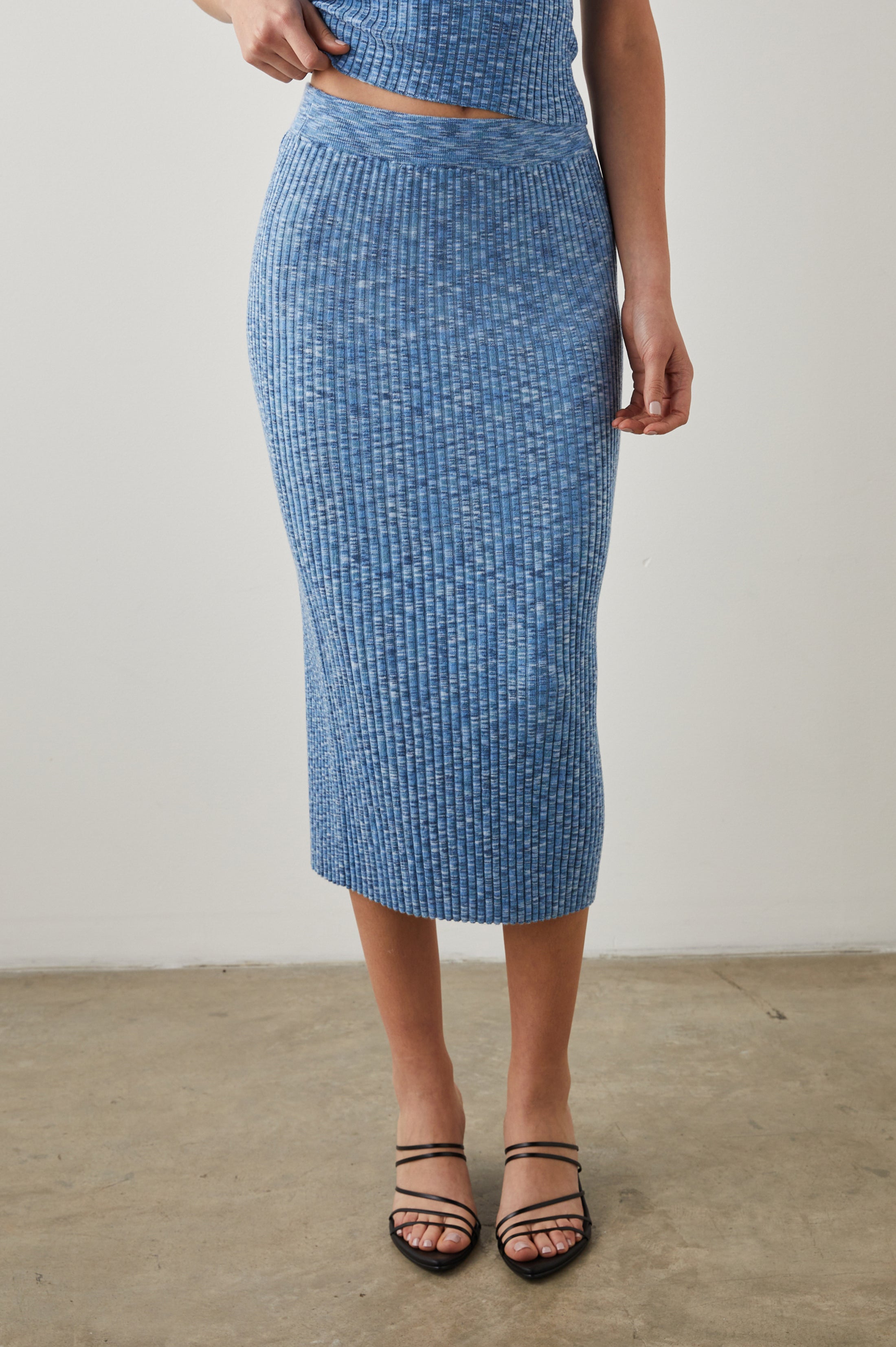 KENDALL SKIRT - BLUE MULTI SPACE DYE