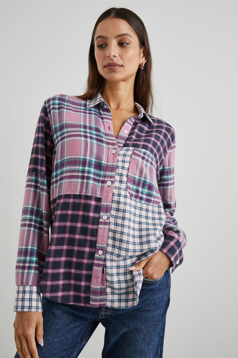 LAKIN SHIRT - ROSE AGAVE MIXED PLAID – Rails