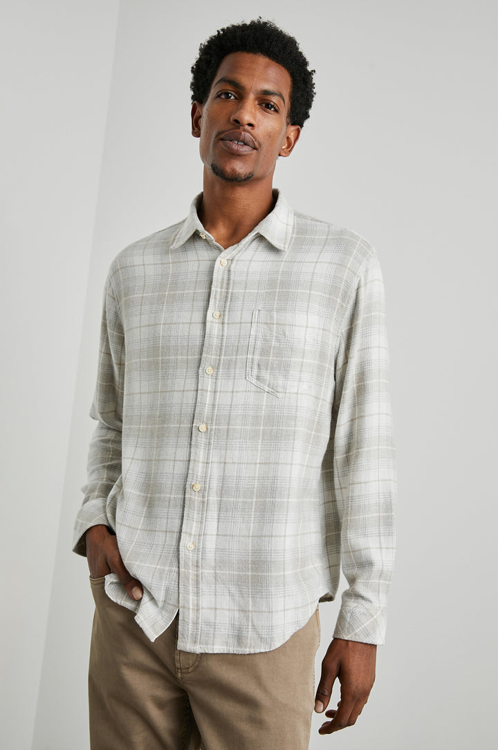 LENNOX WHEAT DOVE MELANGE SHIRT - BACK