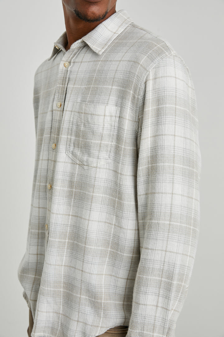 LENNOX WHEAT DOVE MELANGE SHIRT - DETAIL