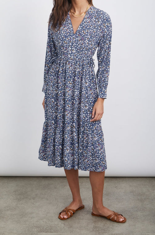 MAPLE DRESS - BLUE DITSY FLORAL