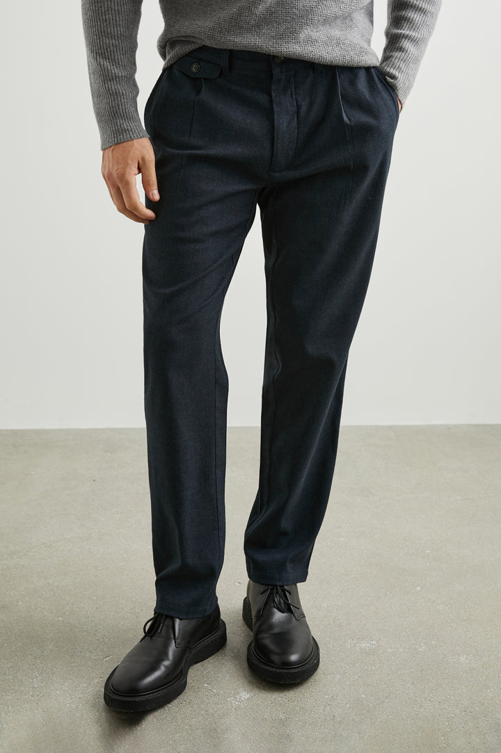 MARCELLUS PANT DARK NAVY MELANGE - FRONT BODY