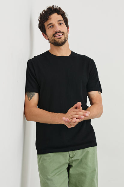 MASON COTTON CASHMERE T-SHIRT - BLACK