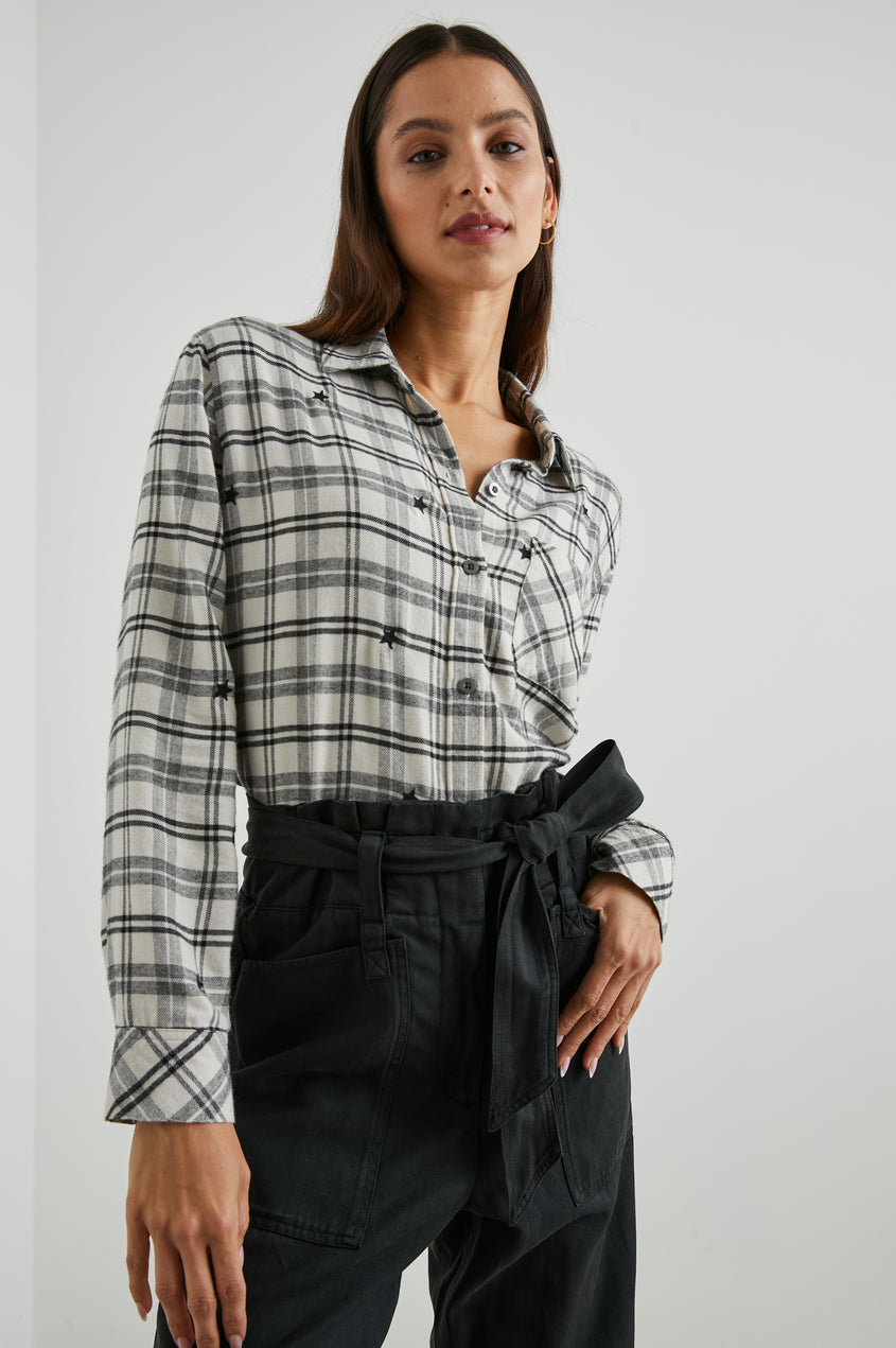 MILO SHIRT - IVORY CHECK STARS – Rails