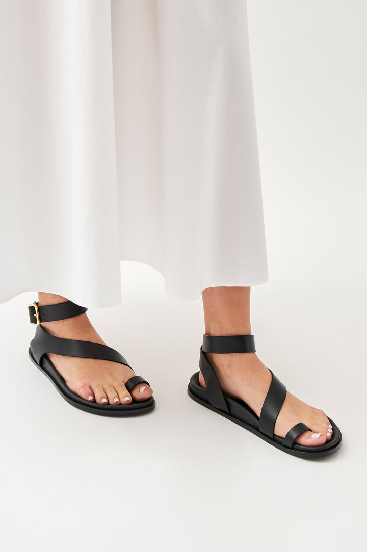 ALOHAS MYLES SANDAL - BLACK LEATHER