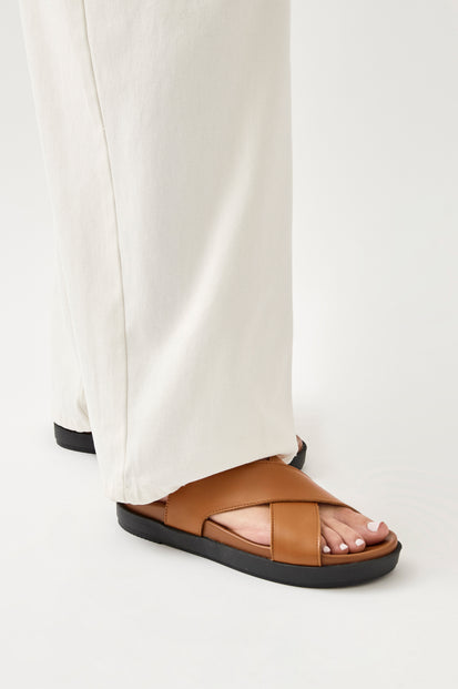 ALOHAS NICO SANDAL - TAN LEATHER