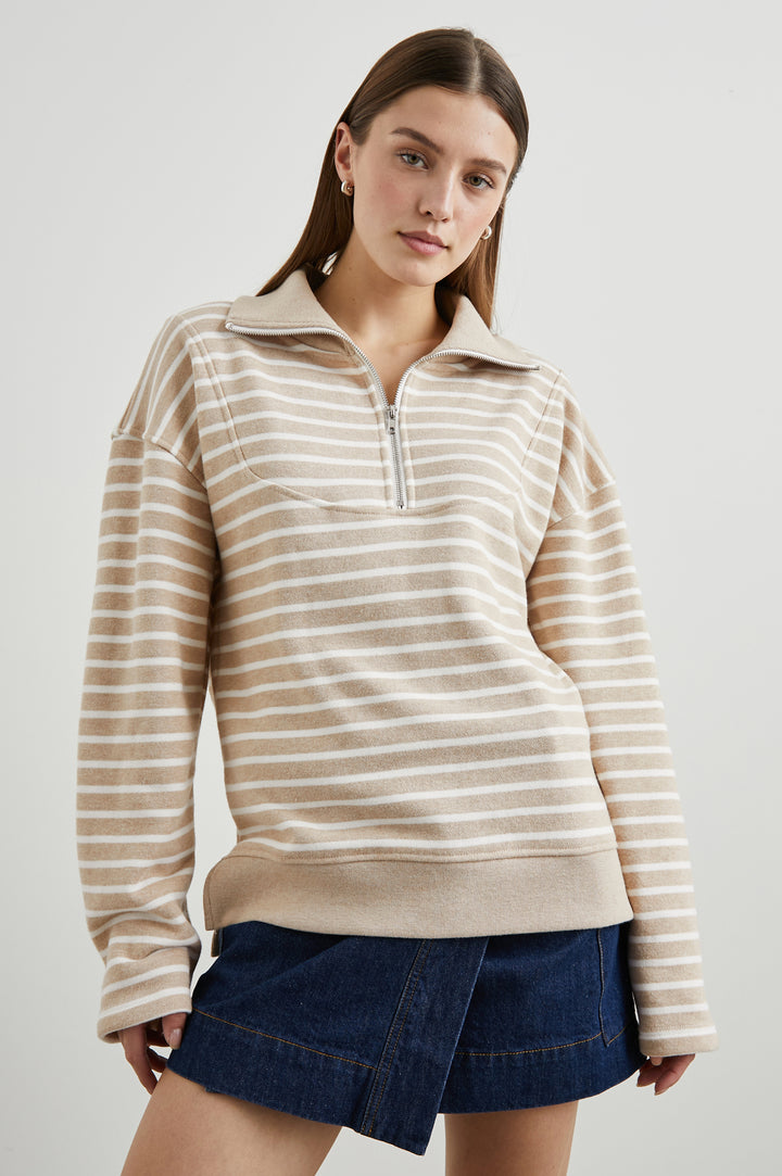 PARKER-HEATHER-BEIGE-STRIPE-FRONT