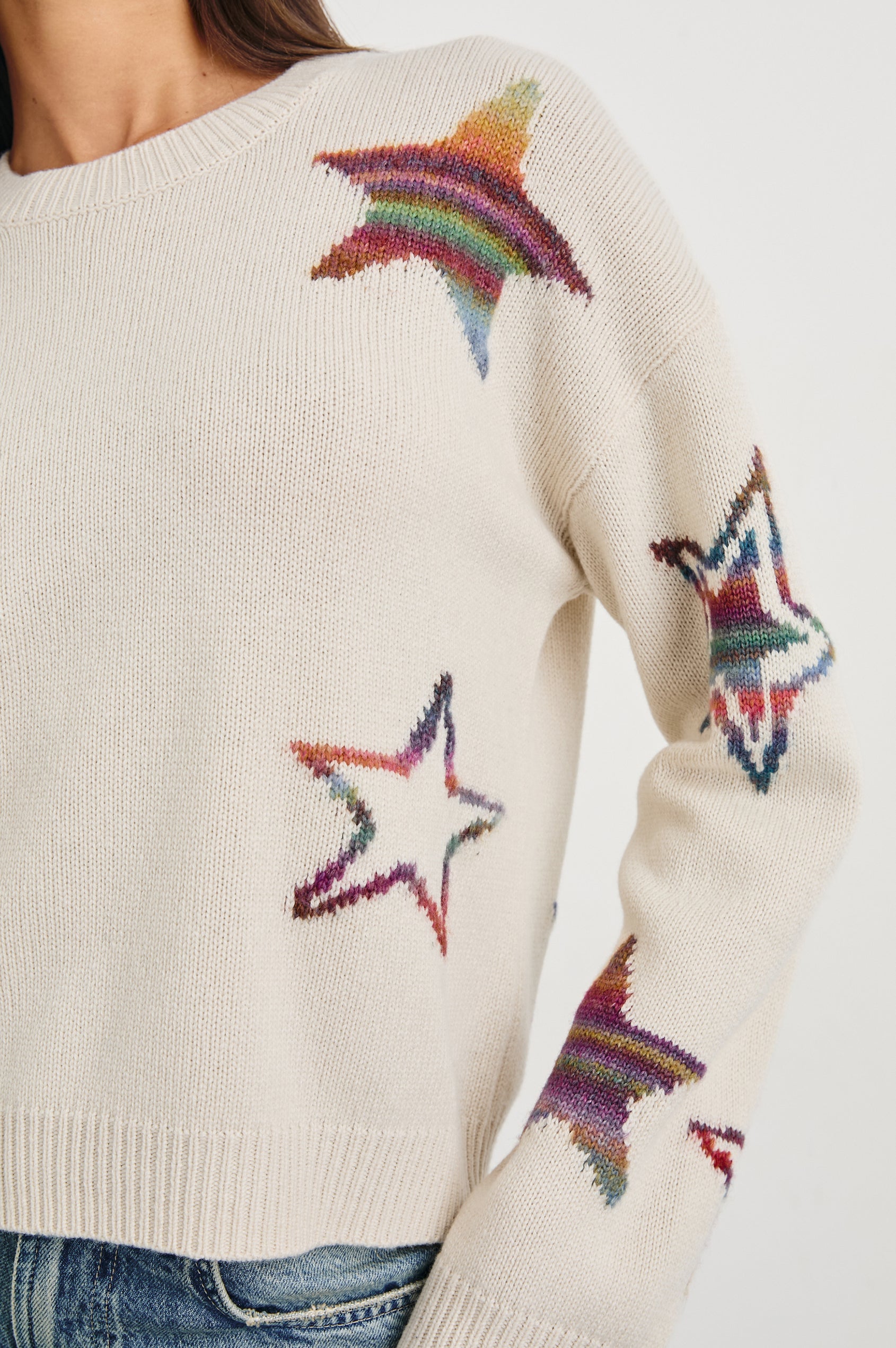 Outlet Rails white rainbow star shirt