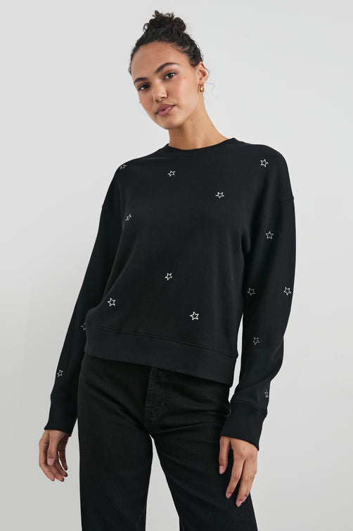 RAMONA-BLACK-SILVER-STAR-EMBROIDERY-FRONT