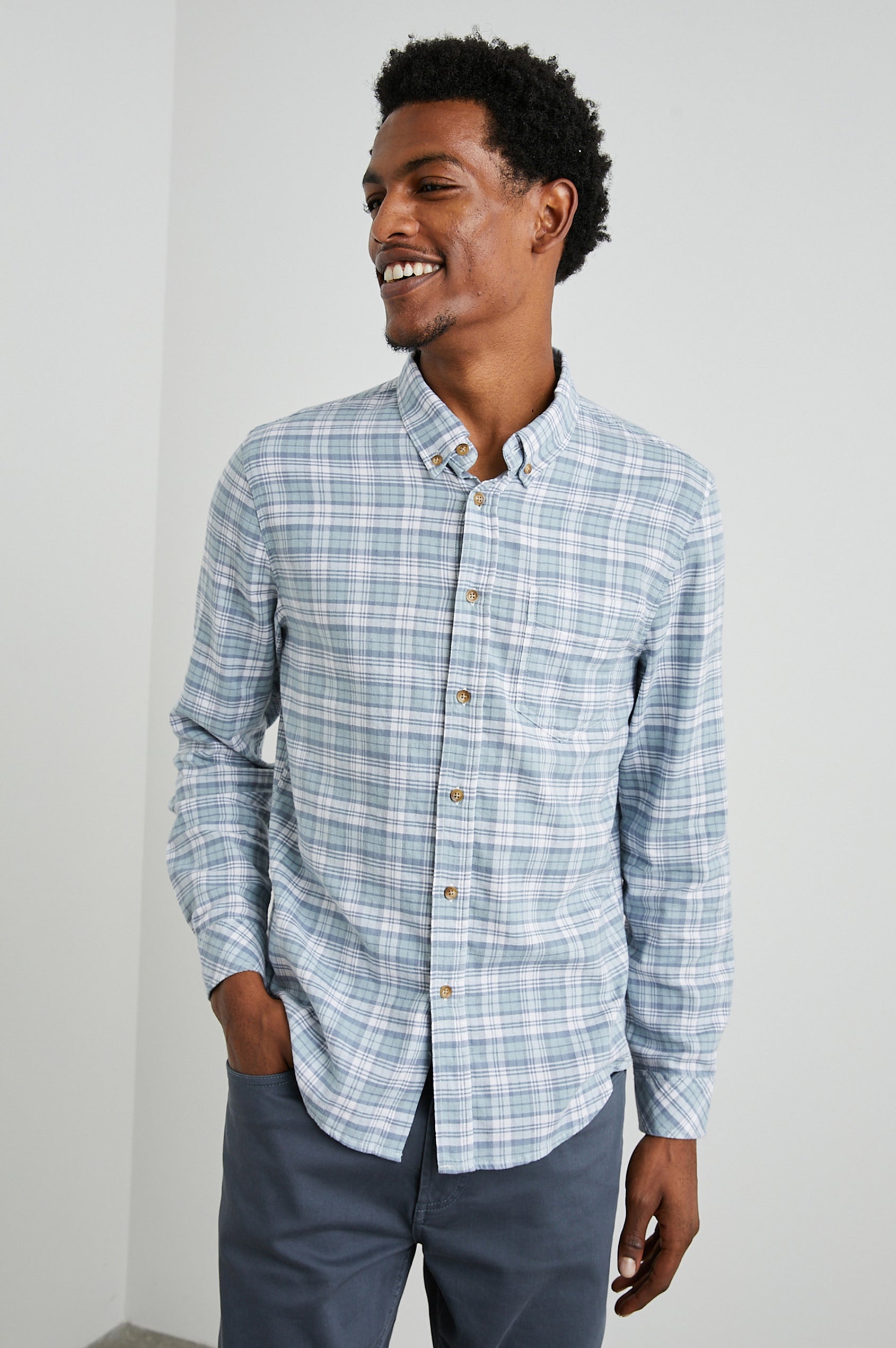 REID SHIRT - DEEP BLUE CRIMSON MELANGE – Rails