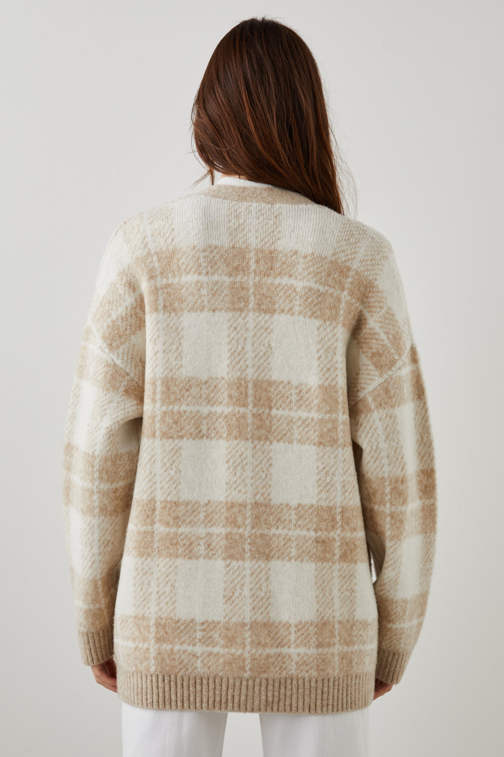 RUNI CARDIGAN - IVORY SAND PLAID – Rails