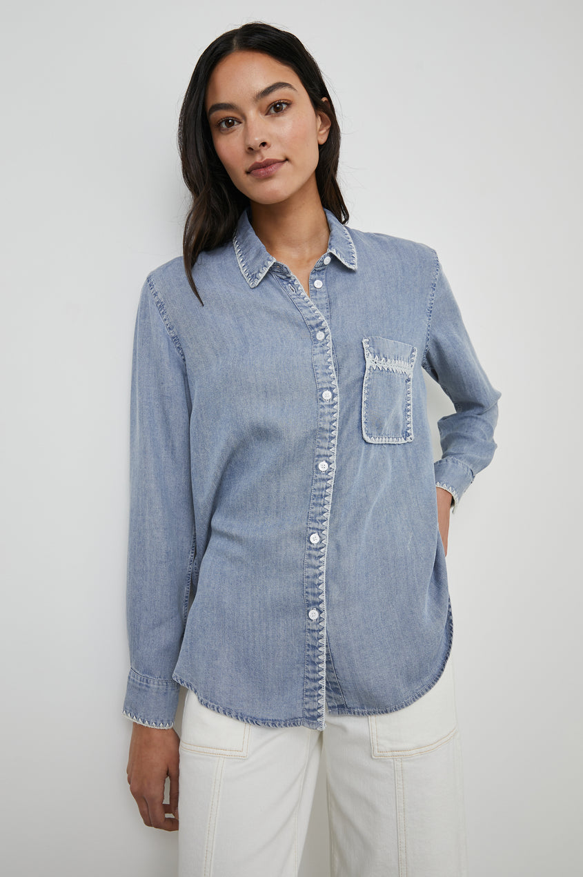 SAYA SHIRT - MEDIUM CLOUD WASH – Rails