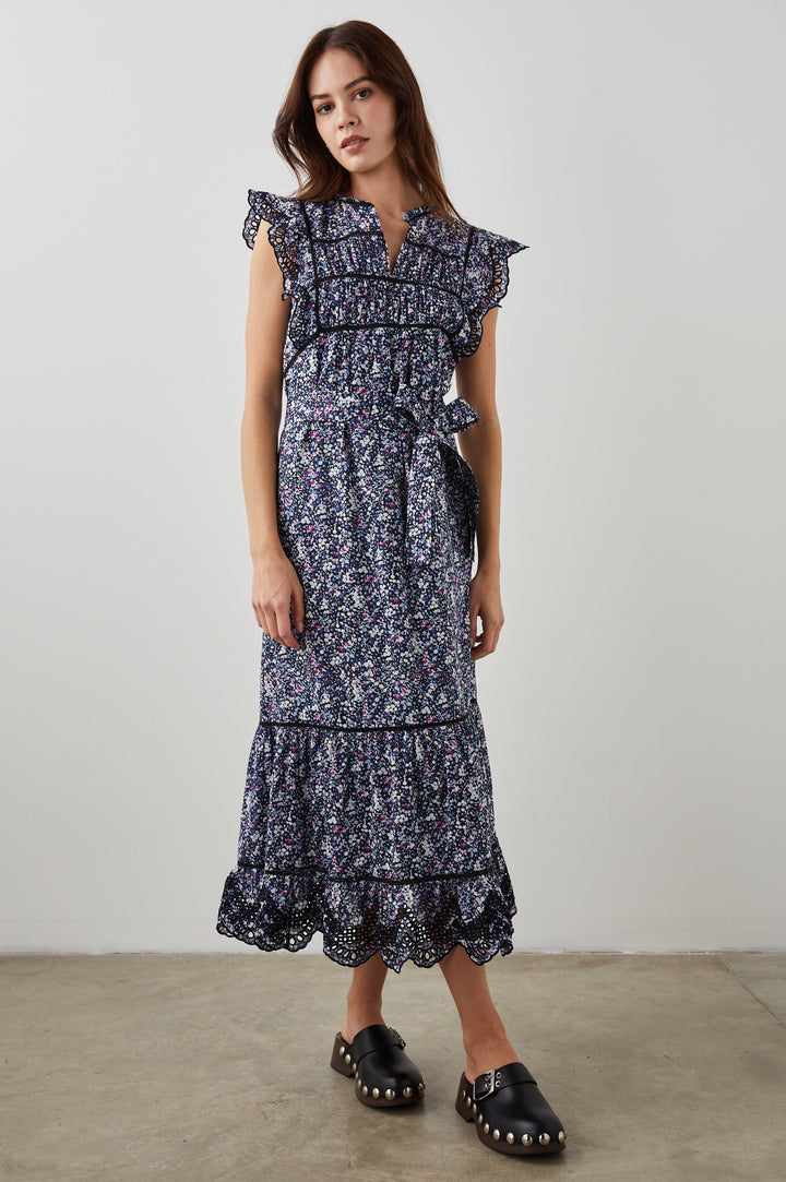 SOFIE DRESS MIDNIGHT HYACINTH - FULL FRONT BODY