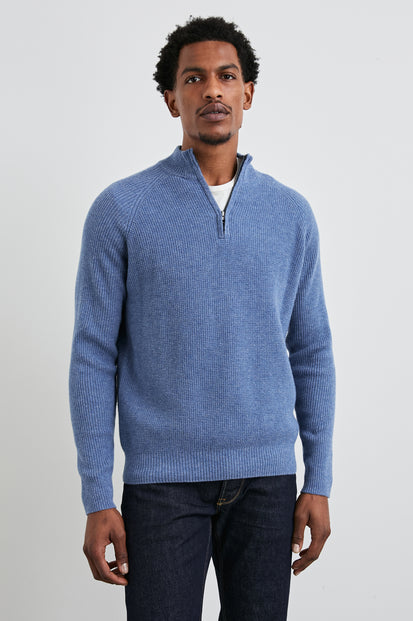 STARK QUARTER ZIP - CERULEAN MELANGE