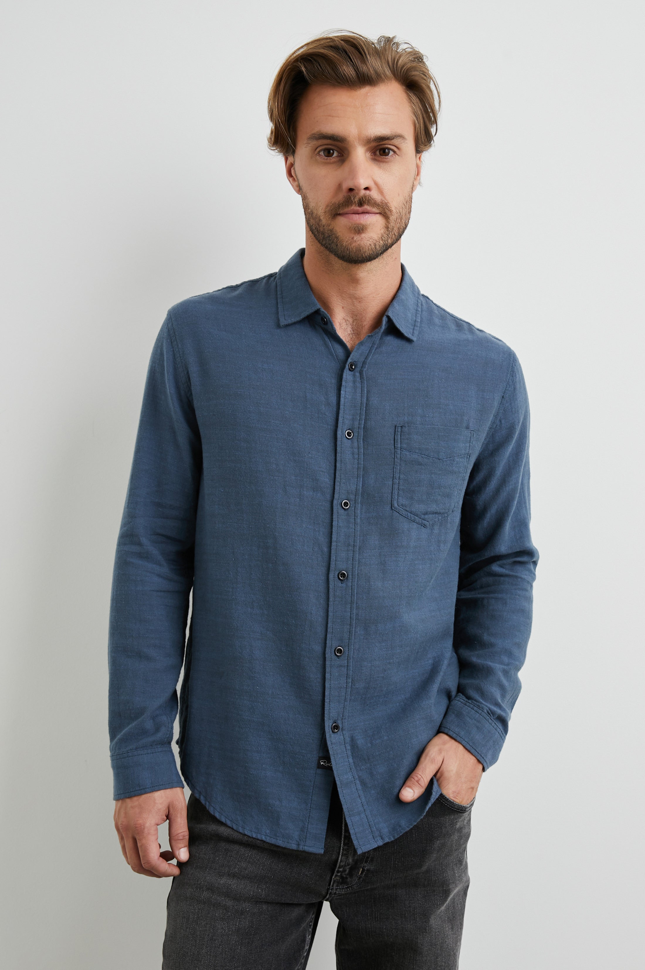 Rails - Men's Wyatt Shirt - Anthrocite Sky Melange - L