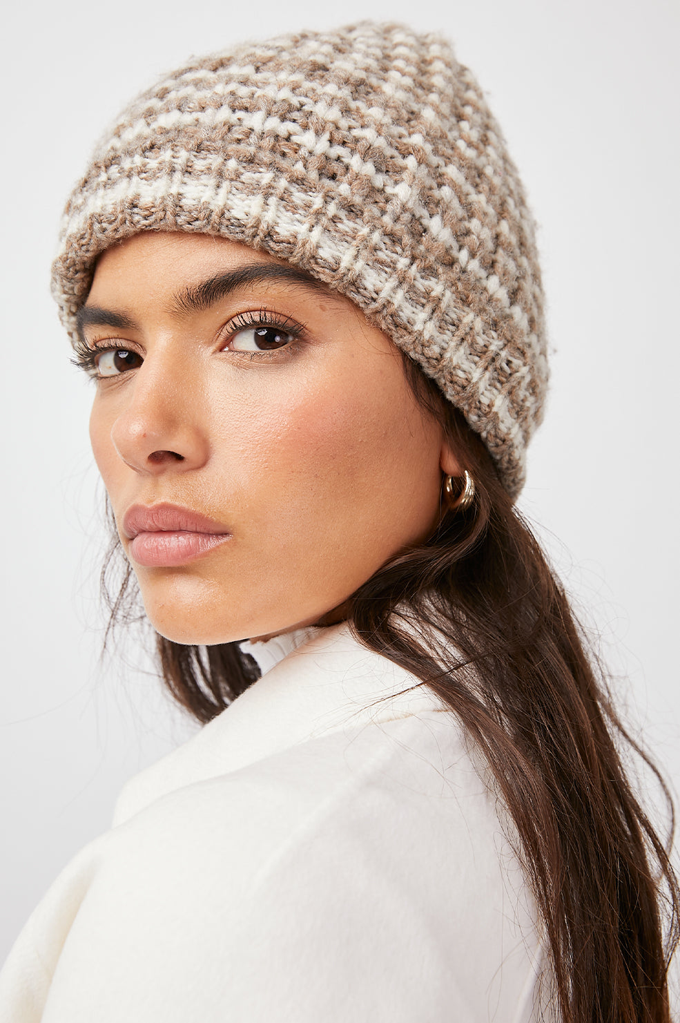 AUTUMN KNIT HAT - BROWN WHITE SPACE DYE – Rails