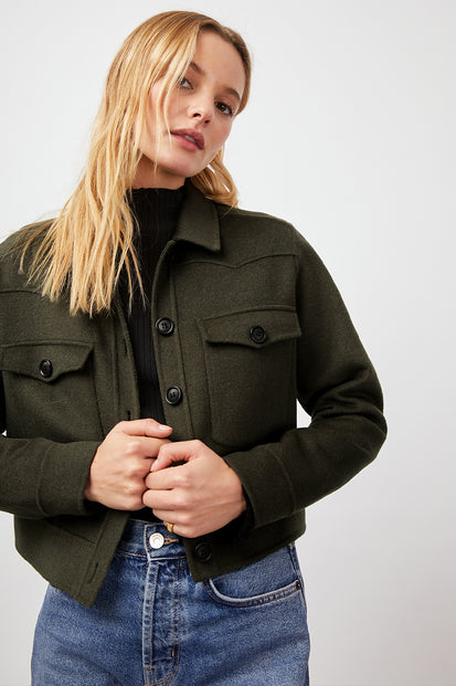 EASTON OLIVE JACKET- FRONT