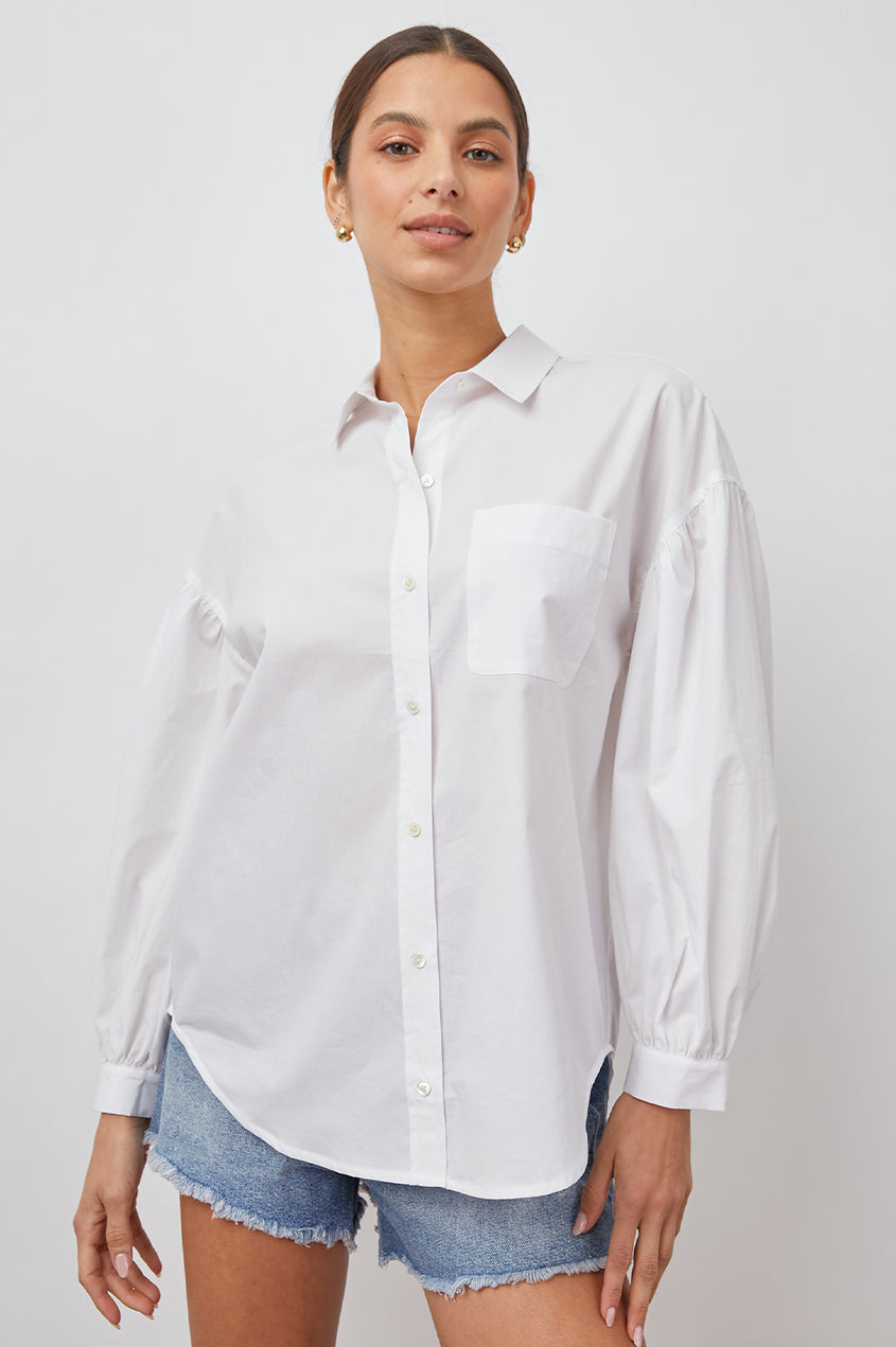 JANAE SHIRT - WHITE EYELET HEARTS – Rails