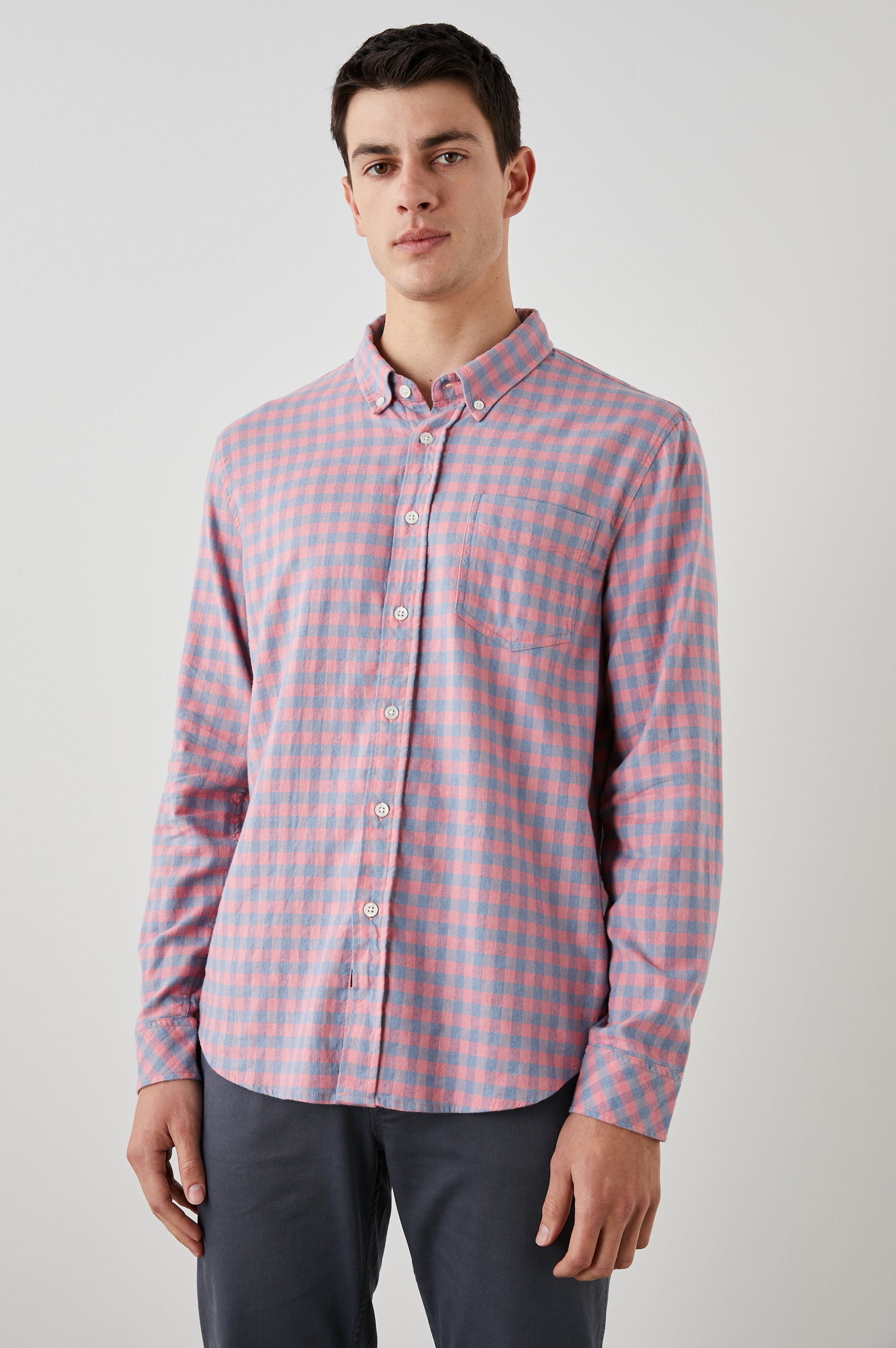 REID SHIRT - MELON DENIM MELANGE