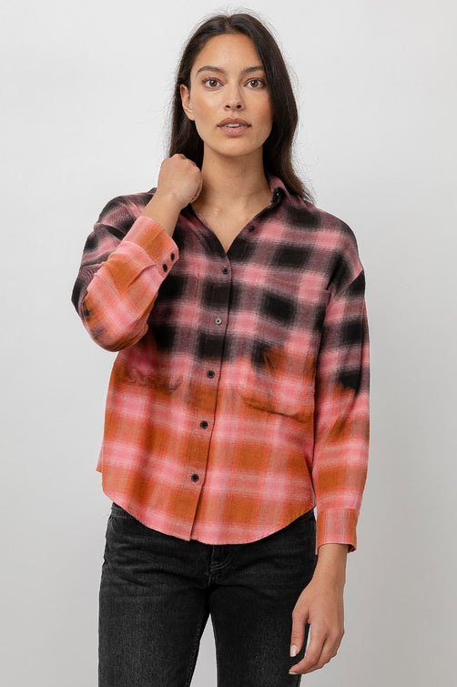 TIERRA SHIRT - PINK ORANGE DIP DYE – Rails