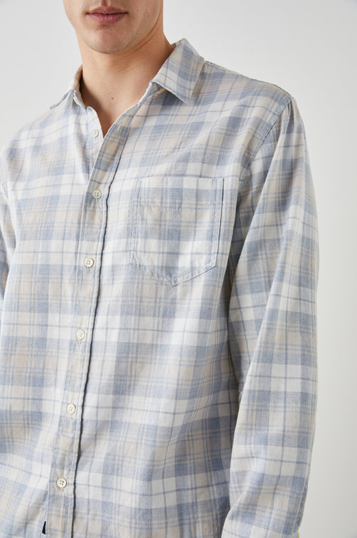 WYATT MIRROR CREAM MELANGE SHIRT - DETAIL